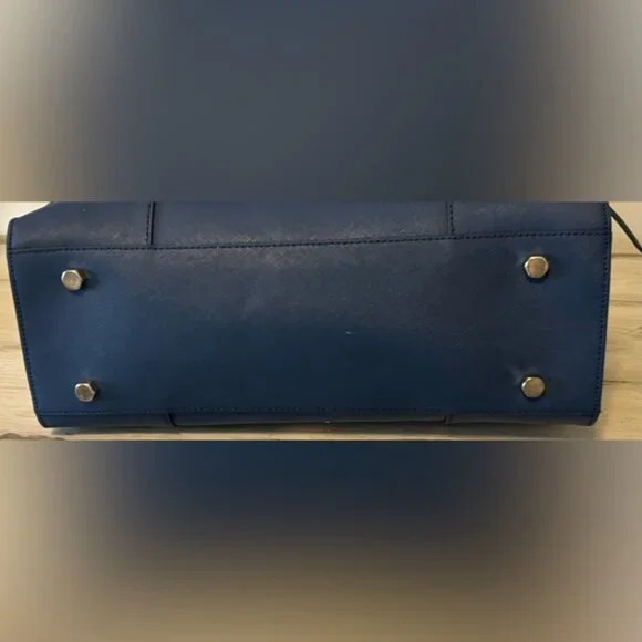 Rebecca Minkoff Saffiano Leather Blue Tote Bag shoulder bag - Picture 6 of 9